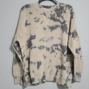 Callahan tie dye cropped crew neck sweater Womens size M 100% cotton